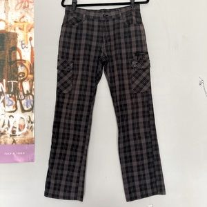 Semantic design plaid cargo pants